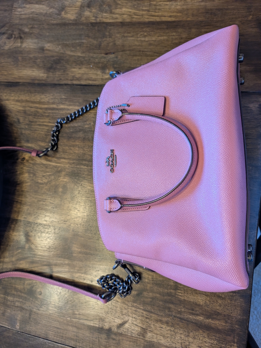 Coach Pebble Leather Satchel in Pink